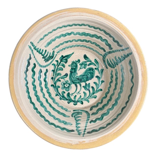 Large Spanish Fajalauza Ceramic Bowl, 1930s For Sale