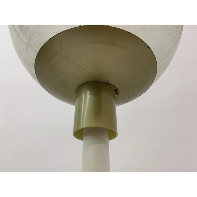 Metal Vintage White and Gilt Floor Lamp with Glass Globe, 1970s For Sale - Image 7 of 11