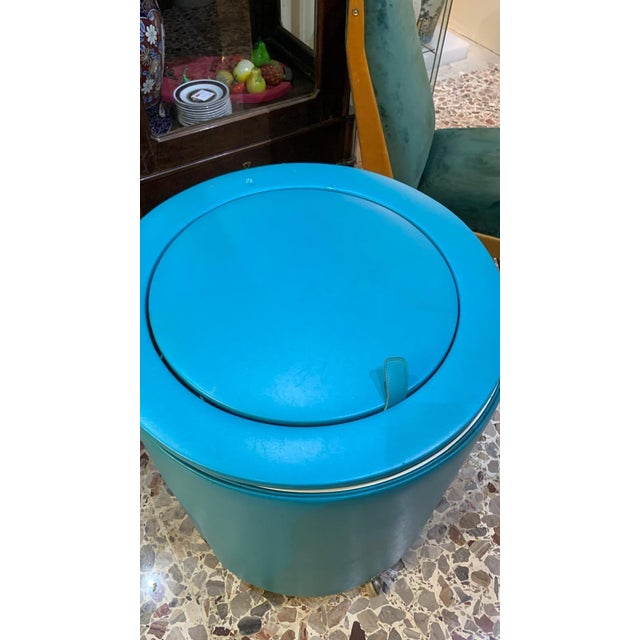 Poltrona Frau Dilly Dally Dressing Table in Turquoise by Luigi Massoni for Poltrona Frau, 1968 For Sale - Image 4 of 14