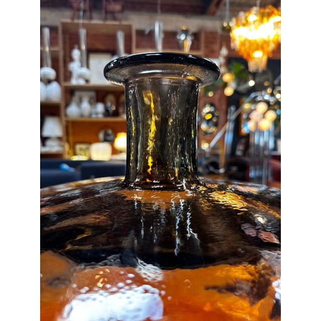 Glass Vintage Italian Oversize Murano Red Vase 1980s For Sale - Image 7 of 8