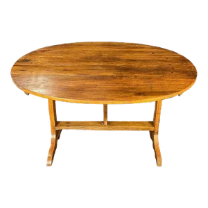Large Oval Cherry French Early 19th Century Tilting Wine Tasting Table
