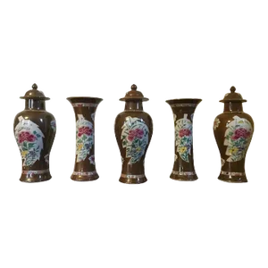Antique 18th Century Chinese Export Porcelain Vases - Set of 5