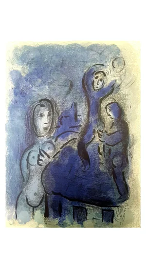 Marc Chagall - The Bible - Rahab and the Spies of Jericho - Original Lithograph 1960