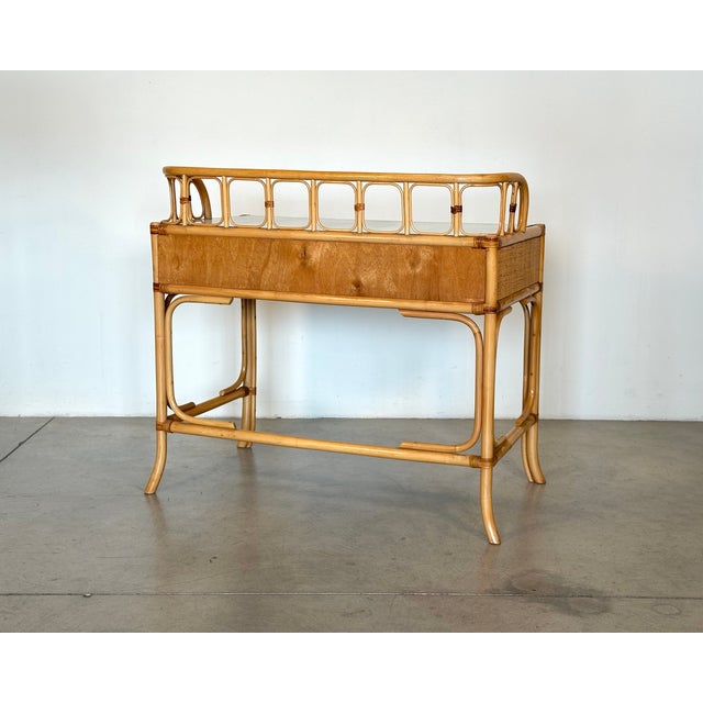 Vintage Bamboo Desk, 1970s For Sale - Image 4 of 12