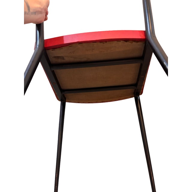 Metal Authentic 1950s French Mid-Century Colette Guéden for Coop Meubles Nancy Accent Chairs - A Mismatched Pair For Sale - Image 7 of 10