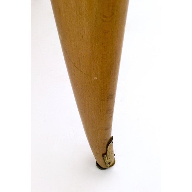 Blue Vintage Beech and Maple Dining Table with Patterned Glass Top, Italy, 1950s For Sale - Image 8 of 9