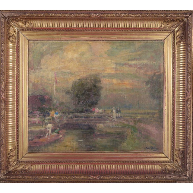 Eugène-Louis Gillot, Scene of Rural Life, Oil on Canvas, Framed For Sale