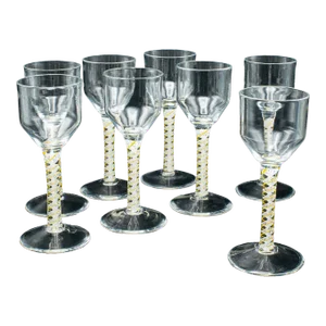 1980's Set of 8 Vintage Aperitif Glasses