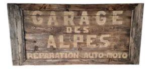 Garage des Alpes Car and Motorcycle Repair Sign, 1930s