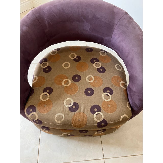 Textile 1990s Weiman Postmodern “Targa” Swivel Lounge Chair For Sale - Image 7 of 7