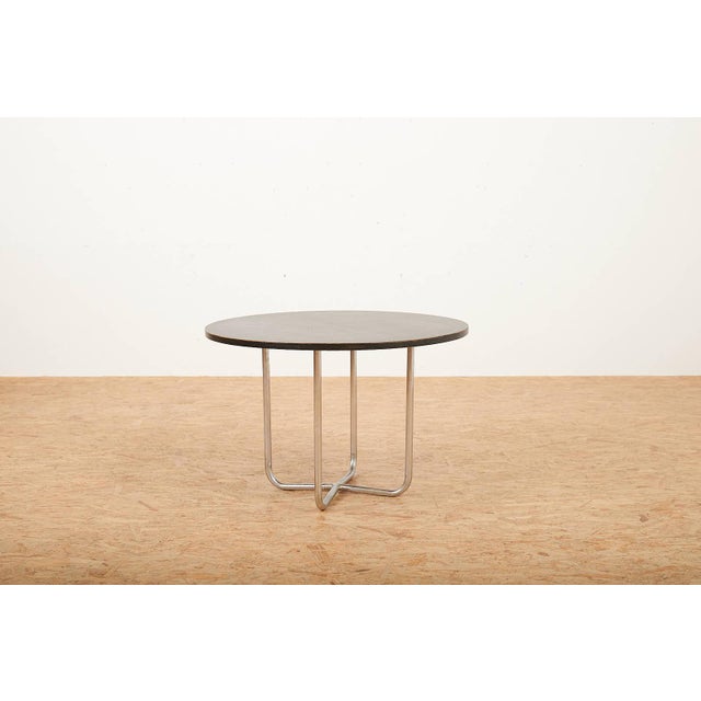 Side Table in Chrome-Plated Tubular Steel with Black Ash Veneer Top For Sale - Image 10 of 10