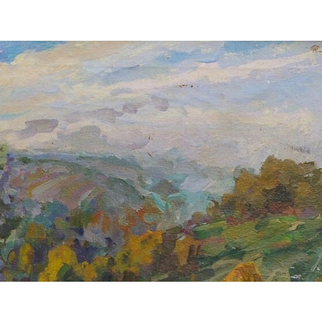 Realism Original Autumn Landscape Oil Painting, Ukrainian Art, 1970s 60-80 For Sale - Image 3 of 6