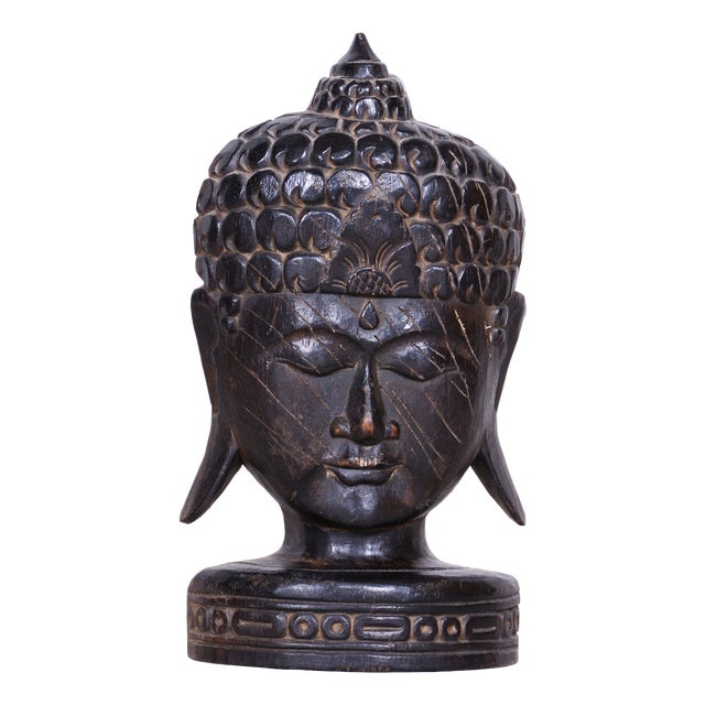 Original Asian Lacquered Wood Sculpture, 1920s For Sale