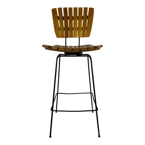 Mid Century Modern Swivel Bar Stool in the Style of Arthur Umanoff