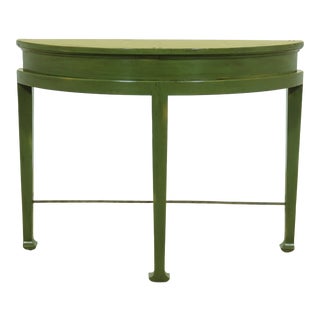Bausman Rustic Green Distressed Chinese Chippendale Hall Table For Sale