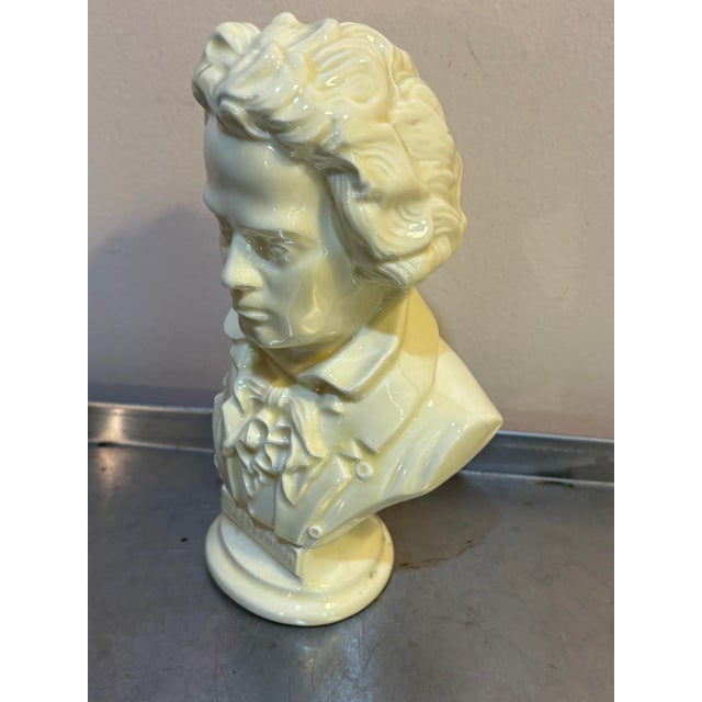 Arnels Cream Ceramic Beethoven Bust For Sale - Image 4 of 6