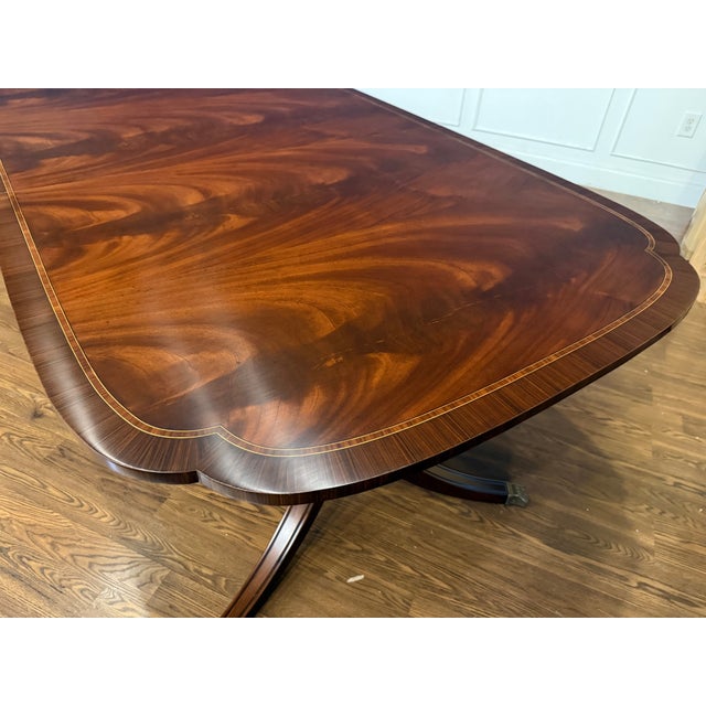 Classic Mahogany Scallop Cornered Dining Table by Leighton Hall - Showroom Sample For Sale In Atlanta - Image 6 of 16