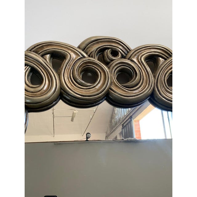 Mirror with Filiform Lines in Lacquered and Golden Resin from Lam Lee Group, 1990s For Sale - Image 10 of 14