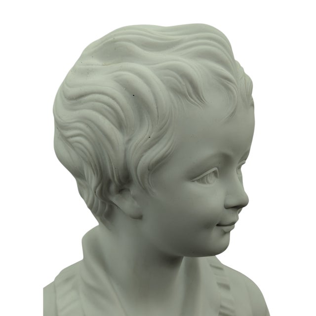 White Bust of a Boy in Limoges Porcelain For Sale - Image 5 of 8