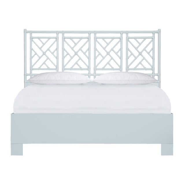 Chippendale Platform Bed California King - Light Blue For Sale - Image 12 of 12