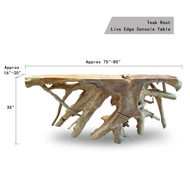 2010s Solid Natural Teak Console Table — Grounded Anchor, Accent Piece For Sale - Image 5 of 5
