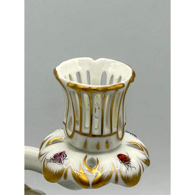 Vintage Herend Rothschild Bird Porcelain Two-Arm Candelabrum For Sale - Image 14 of 15