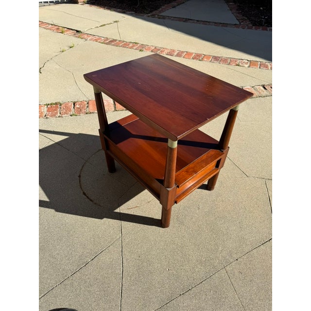 Mid-Century Modern 1950s Mid-Century Willett Cherry Wood Trans East Nightstand For Sale - Image 3 of 5