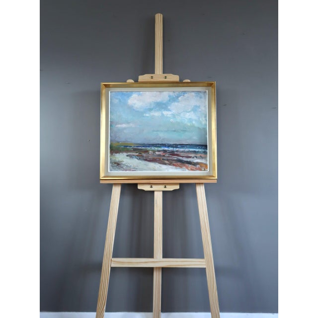 Coastal 1978 Modernist 'Drift at Low Tide' Expressive Original Coastal Landscape Oil Painting, Framed For Sale - Image 3 of 12