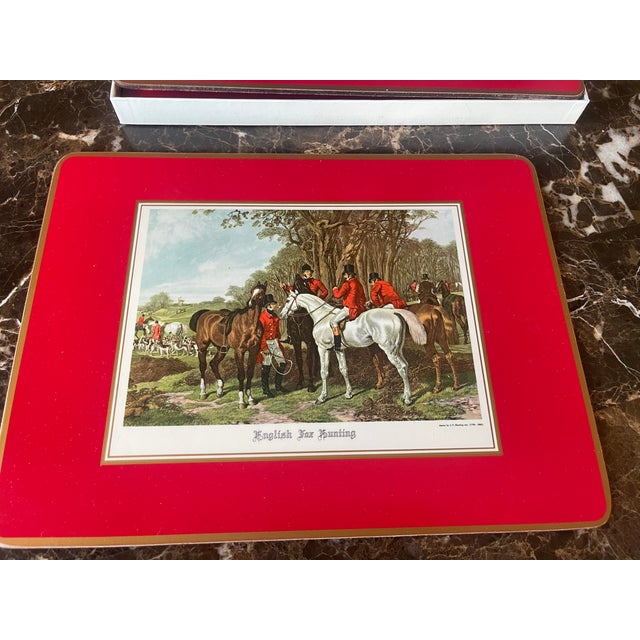 English Vintage Pimpernel Equestrian Cork-Back Placemats For Sale - Image 3 of 8