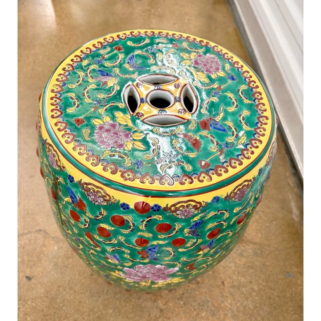 1980s Vintage Chinese Enameled Porcelain Garden Stool For Sale - Image 5 of 5