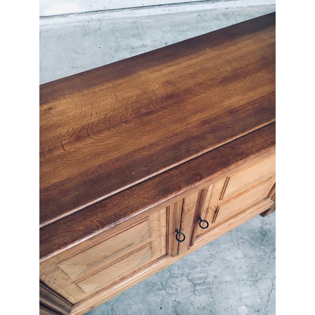 Brutalist Handcrafted Oak 2 Door Cabinet, Belgium, 1950s For Sale - Image 18 of 18