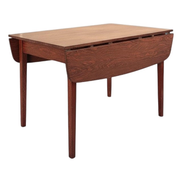 Mid-Century Drop-Leaf Table Dining Table in Rosewood Laminate For Sale