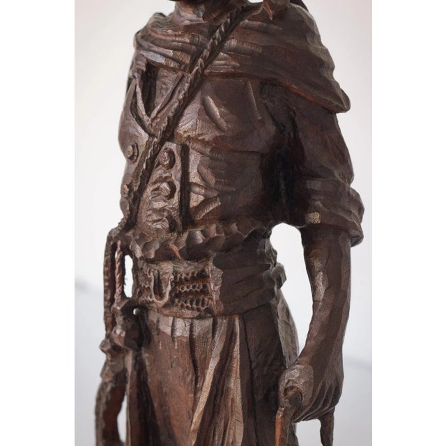 Hand-Carved Wooden Sculpture of a Male Figure For Sale - Image 12 of 18