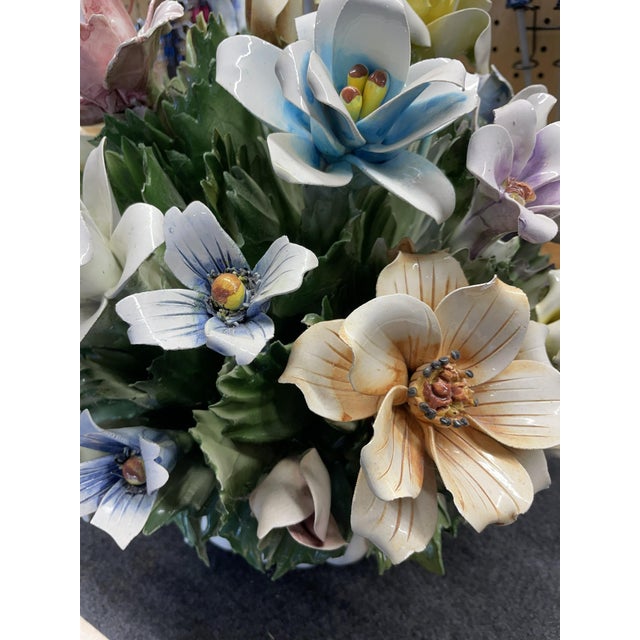 Capodimonte Capodimonte Porcelain Floral Centerpiece For Sale - Image 4 of 5