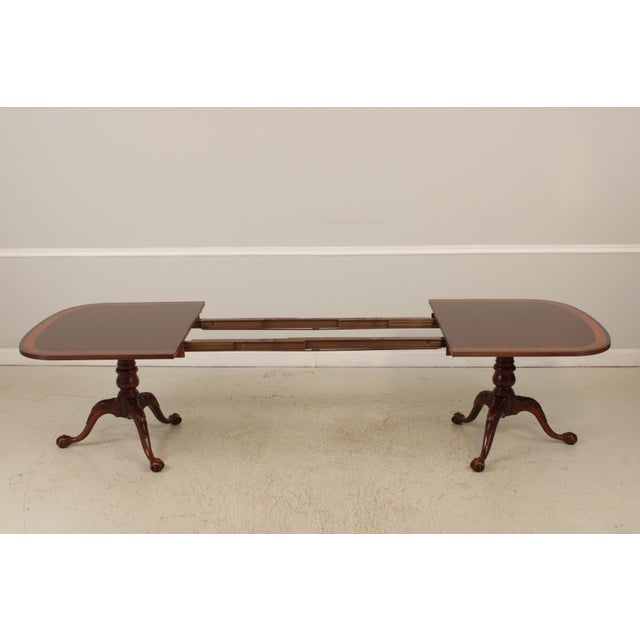 Ethan Allen Banded Mahogany Clawfoot Dining Room Table For Sale - Image 12 of 18