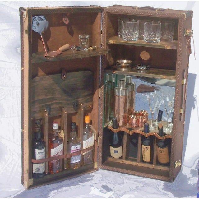 French Design Inspired Mini Bar Trunk For Sale - Image 4 of 8