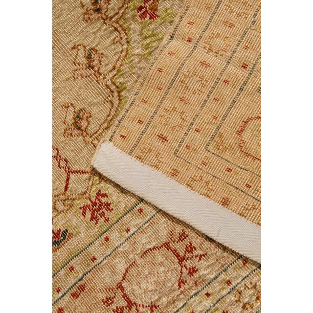 Textile Antique Tabriz Beige and Red Persian Wool Rug For Sale - Image 7 of 7