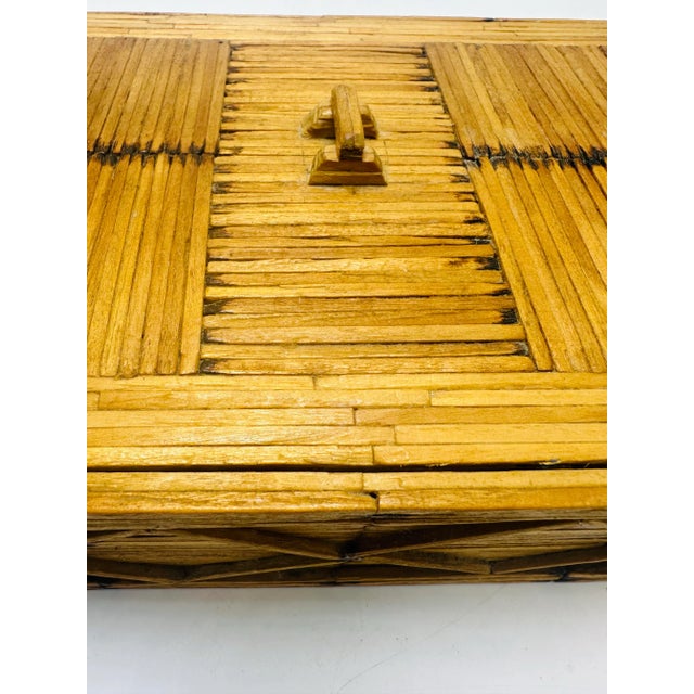 Coastal Vintage Handmade Matchstick Box For Sale - Image 3 of 8