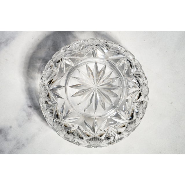 Brilliant Antique Cut Crystal Powder Jar Sterling Silver Lid Edwardian Vanity Jewelry Box Luxury Home Decor For Sale - Image 14 of 15