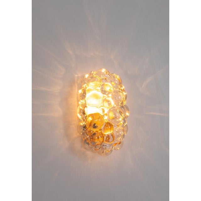 Amber Bubble Glass Sconce by Helena Tynell for Limburg, Germany, 1960s For Sale - Image 12 of 16