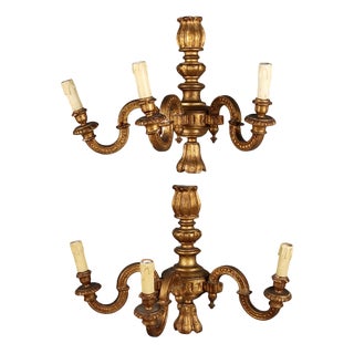 Gilt Wall Lights, Set of 2 For Sale