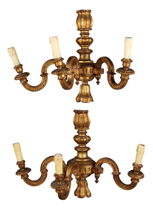 Gilt Wall Lights, Set of 2