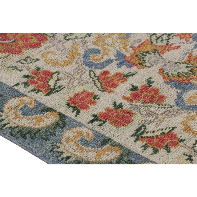 Contemporary Rug & Kilim’s Classic Style Runner Rug in White With Floral Patterns For Sale - Image 3 of 7