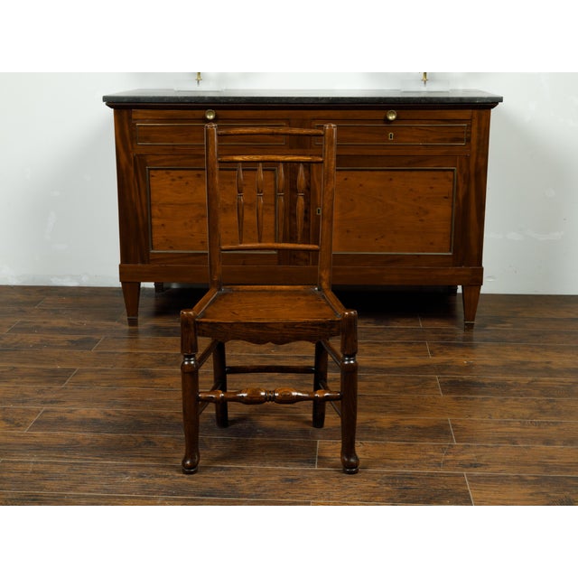 English Set of Eight English 1880s Oak Dining Room Side Chairs with Spindle Motifs For Sale - Image 3 of 8