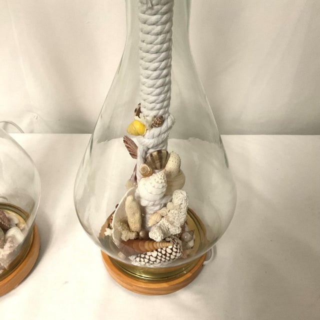 2020s Custom Made Natural Sealife Lamps in Glass - a Pair For Sale - Image 5 of 14