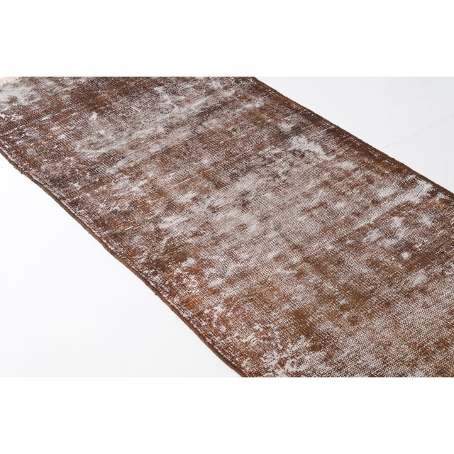 Brown Brown Vintage Hallway Runner For Sale - Image 8 of 10