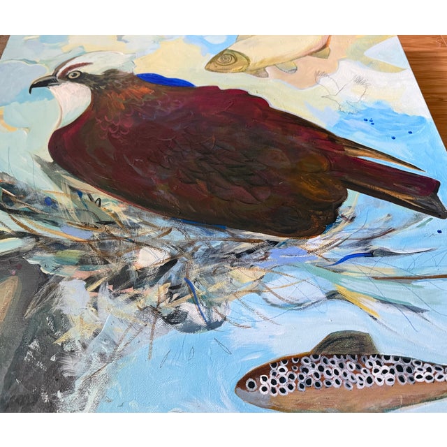 Abstract Expressionism “Dinner Coming” an Osprey Painting by LWren Walraven For Sale - Image 3 of 10