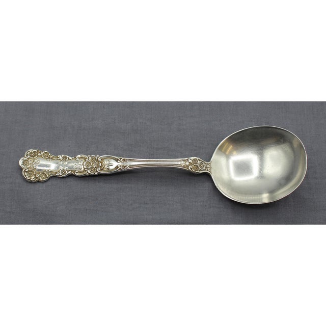Set of six sterling silver cream soup spoons, Buttercup pattern by Gorham, 1900. Late 19th century Gorham mark - lion,...
