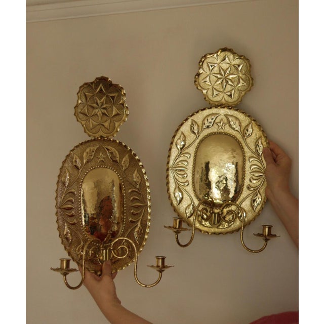Mid-Century Swedish Brass Double Arm Sconces, 1945s, Set of 2 For Sale - Image 9 of 12