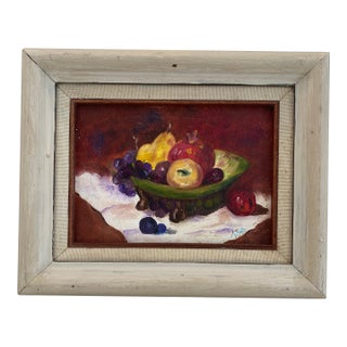 1990s Oil-on-Canvas Fruit Still Life by Ruth For Sale